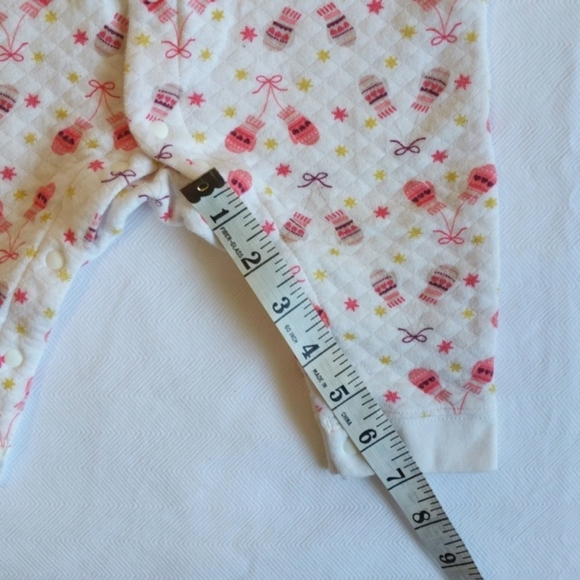 adorable quilted winter theme snap sleeper pajamas jumpsuit 3 months baby girl - Picture 8 of 8